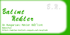 balint mekler business card